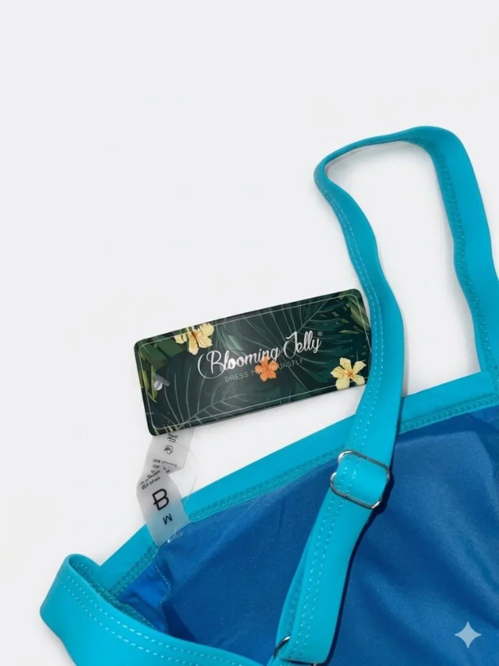 Blooming Jelly Blue & Turquoise ColorBlock Bikini Set - Picture 6 of 6